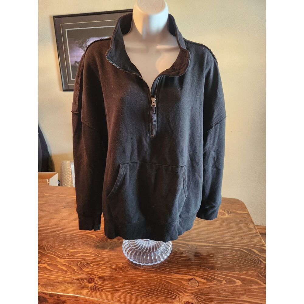 Maurices Women's Black 3/4 Zip Pullover Sweater Size XL Comfort Knit Top